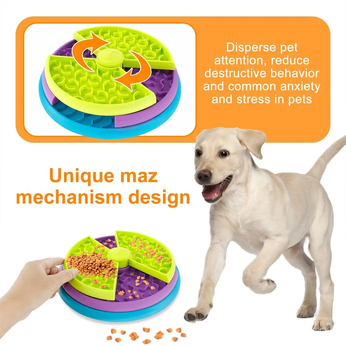 274c274d-fec3-432a-a8ad-af8e57aa2d97.jpg PurrFeast™ 3-in-1 Slow Feeder Bowl — Interactive Puzzle Feeder & Lick Mat for Dogs & Cats - Image 4