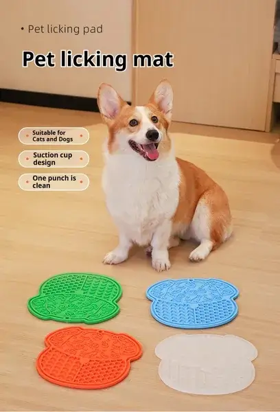 53a19fae-9982-4482-9539-87f884d76fba-1.jpg PurrCalm™ Silicone Lick Mat for Dogs & Cats — Anxiety Relief Slow Feeder with Suction Cup